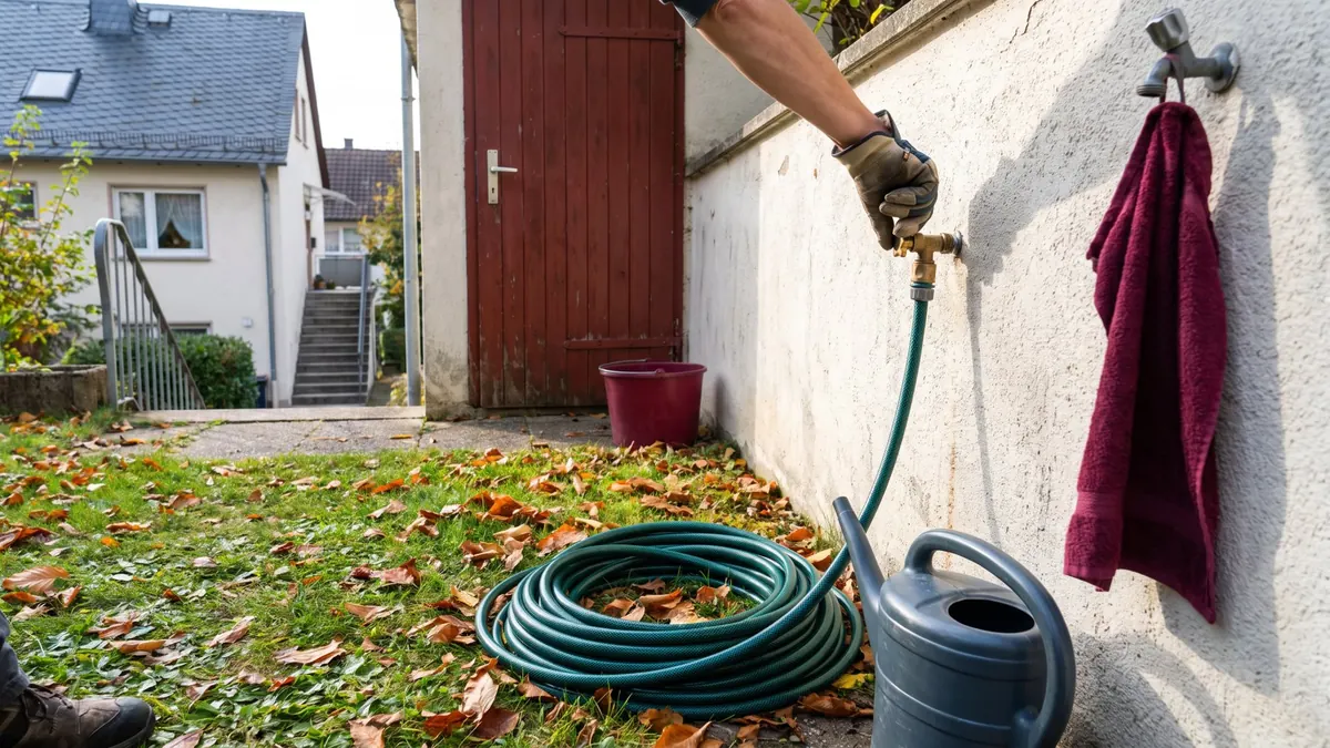 Außenwasserhahn wird vor dem Winter abgestellt